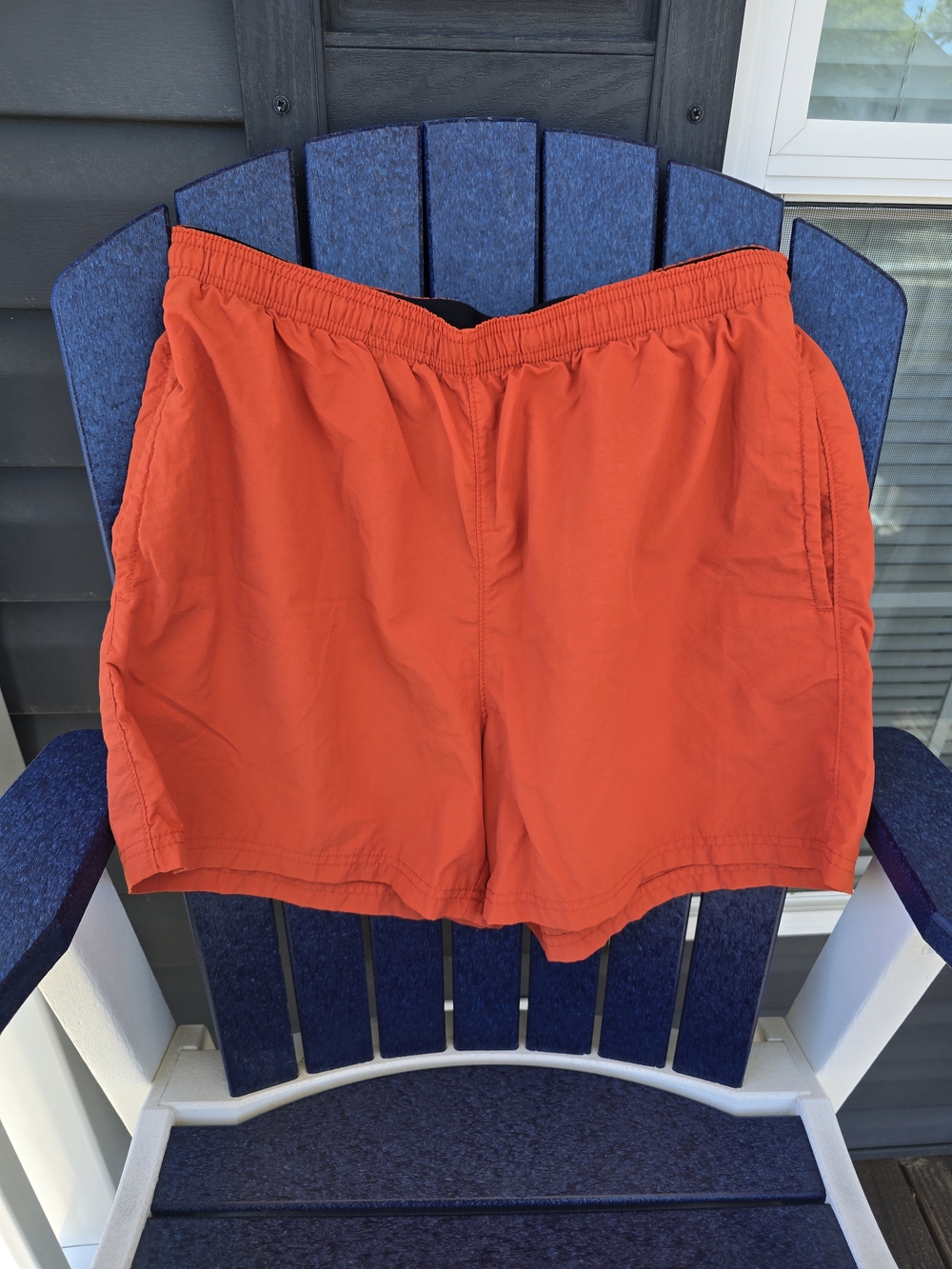 Bright Orange Elastic Waist Shorts